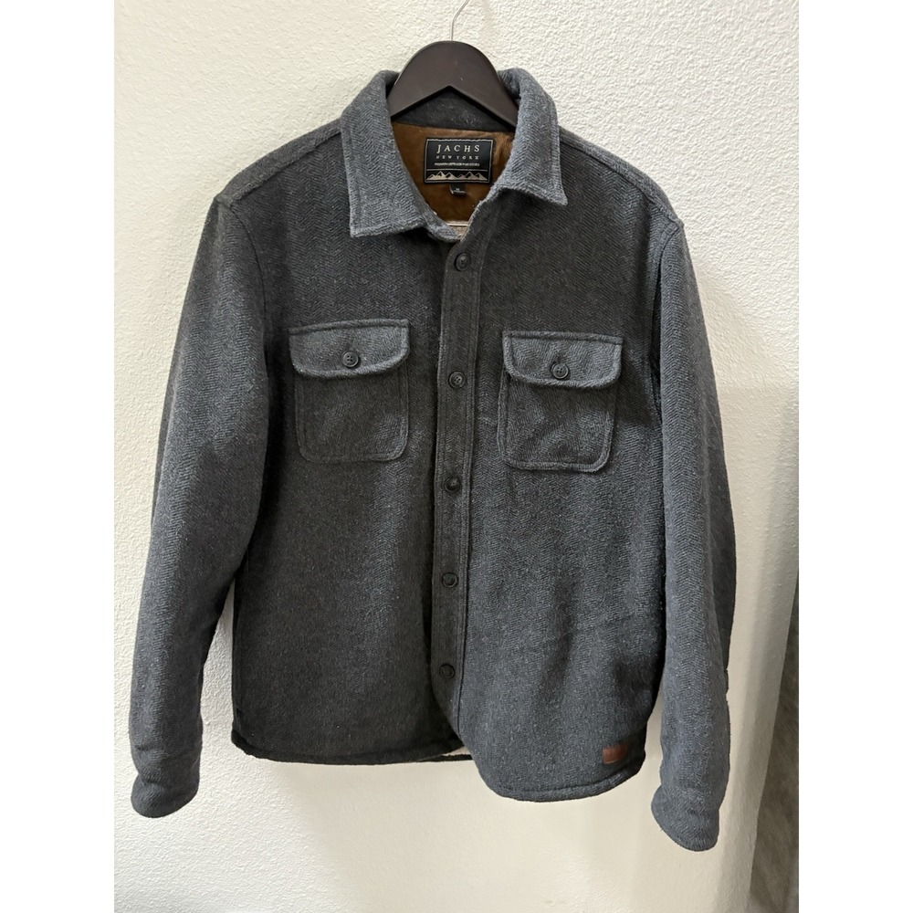 JACHS New York Fully Lined Wool Blend Shirt Jacket, Grey, Size MEDIUM‎ EUC